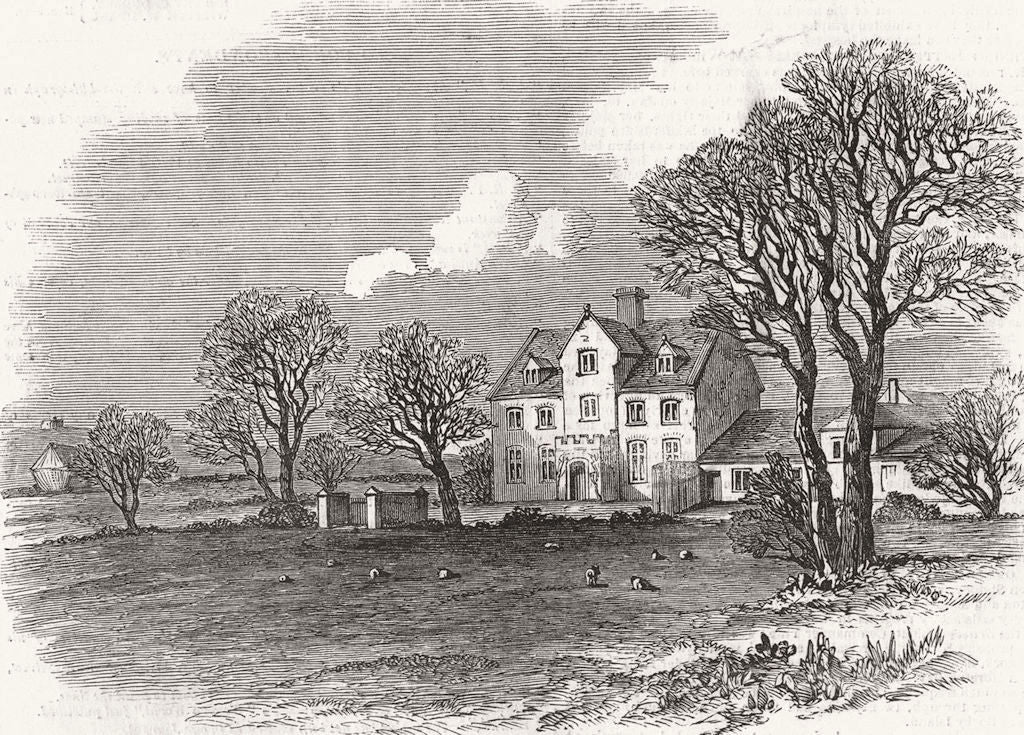 NORFOLK. Potash Farm, near Wymondham 1849 old antique vintage print picture